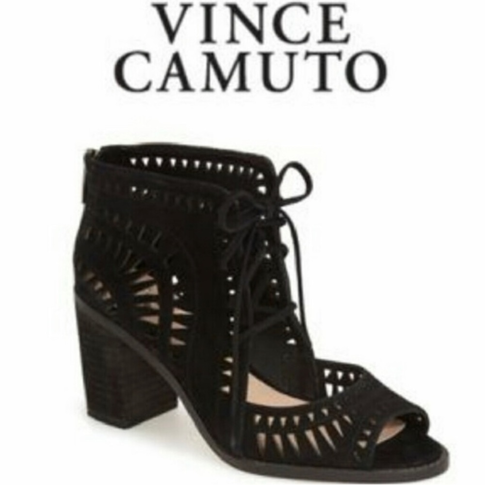 Vince Camuto Tarita Cutout Lace-Up Booties. - Picture 4 of 10